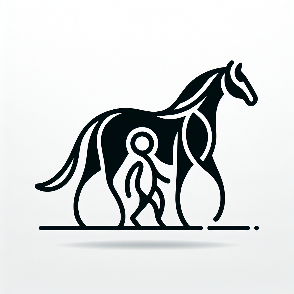 Line Art "horse&kid" Icon Design