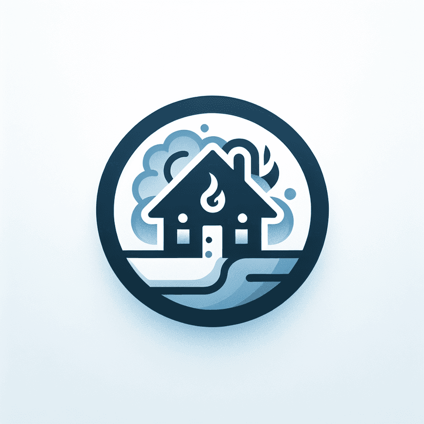 Main icon for Fire Damage To House Blue With Ring Around