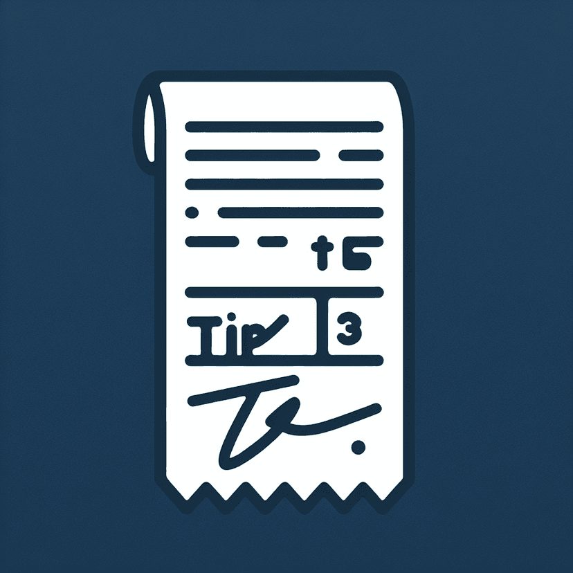 Main icon for A Receipt For A Restaurant With A Tip And Total Line And Someone's Signature