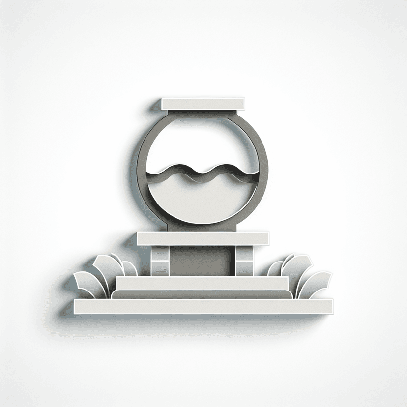 Main icon for Paper Cutout Garden Stone Pedestal With A Fishbowl On Top Of It