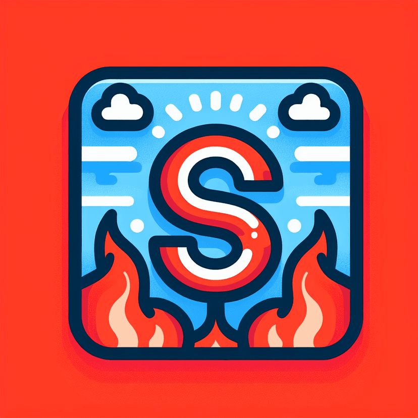 Main icon for The Capital Letter "s" In The Sky With Flames In The Background