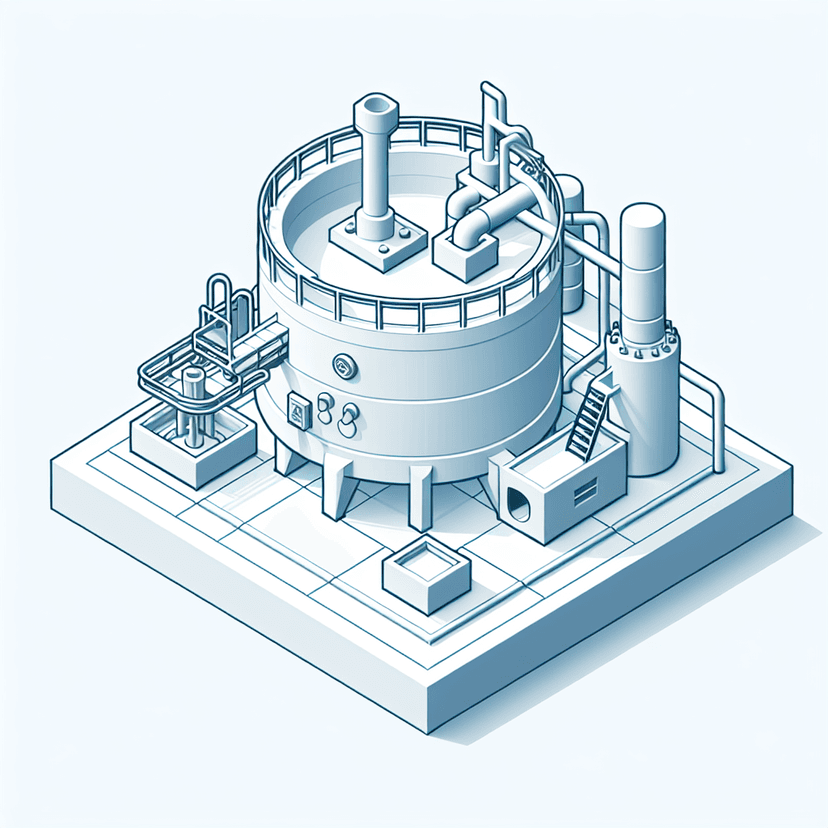 Main icon for A Tank With Input For Slurry, Venting Gas Outlet, And Internal Stirring Mechanism.