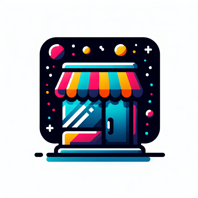 Main icon for Create A Colorful Shop Icon With A Storefront Design, Fitting Within A Sci-fi Theme, Using Vibrant C