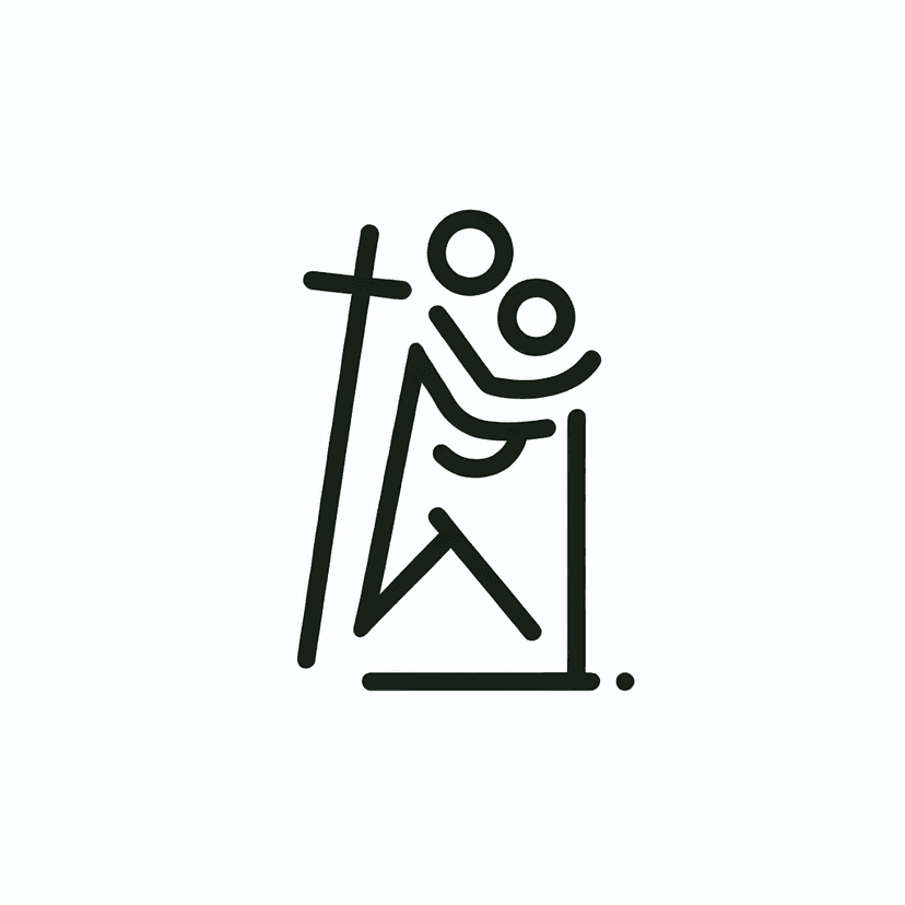 Main icon for St. Christophorus With Jesus As A Child And A Stick, Light Line Art