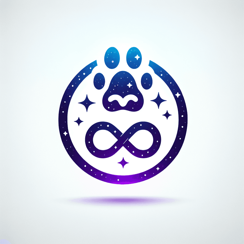 Main icon for A Glowing Wolf Paw Print And Infinity Symbol In Purple And Blue, With Small Stars On A Dark