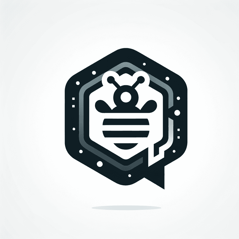 Main icon for A Software Logo With A Hexagon Chat Bubble With A Simple Beehive Inside