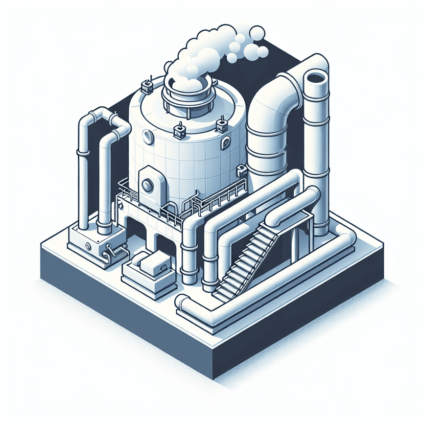 Main icon for Icon Of An Industrial Boiler With Visible Pipes And Steam Emerging