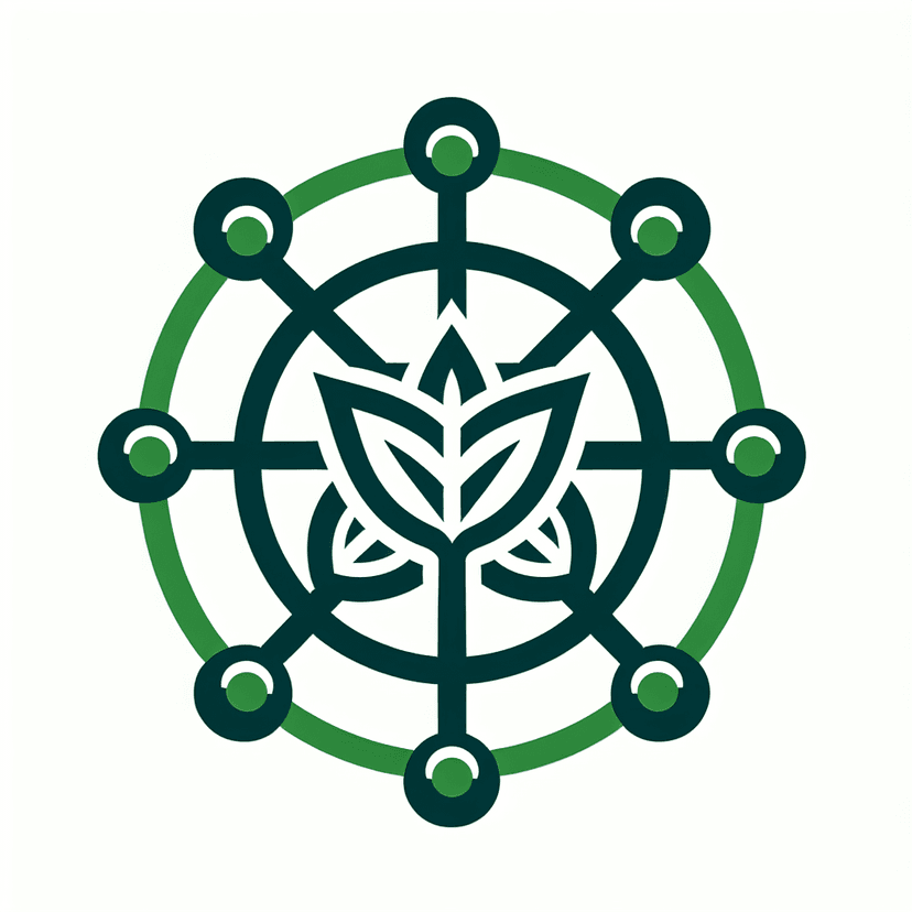 Main icon for A Hub Icon With A Sapling At The Center. The Hub Should Have No More Than 4 Spokes