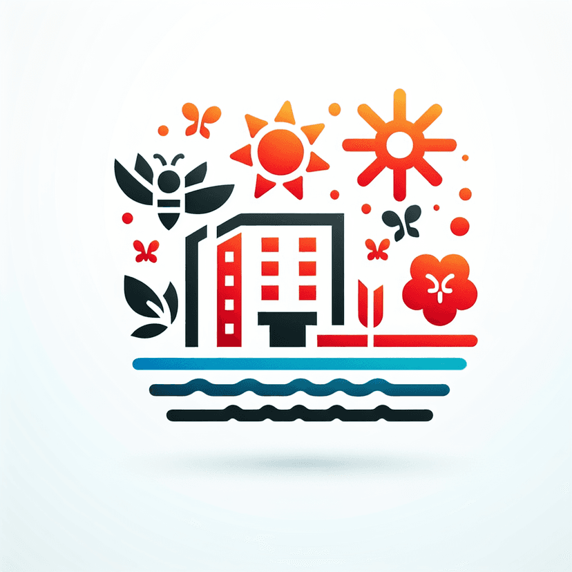 Main icon for Hotel Combining With Sun, Bee, Sea, And Butterfly, More Eye-catching Can Simple
