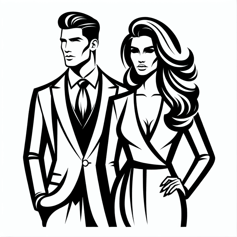 Main icon for A Noble Fashionable Man And Woman Standing In Style.
