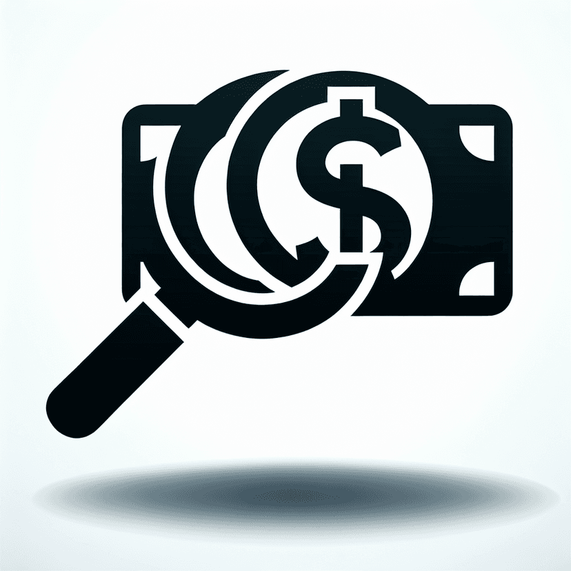 Main icon for Magnifying Glass On A Dollar Represents Financial Investigation