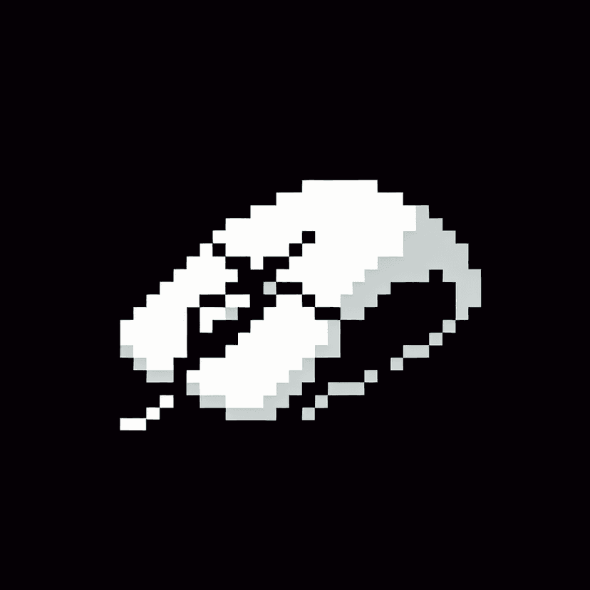 Main icon for Pixel Art Of A White  Gaming Mouse.