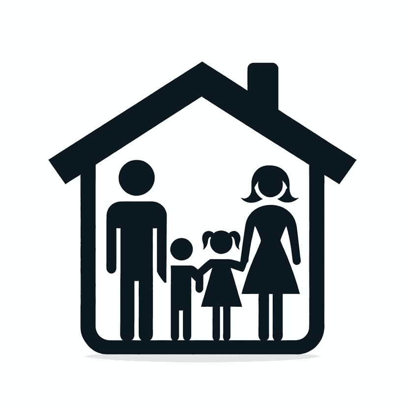 Main icon for Siluett Of A Familie Under An Roof