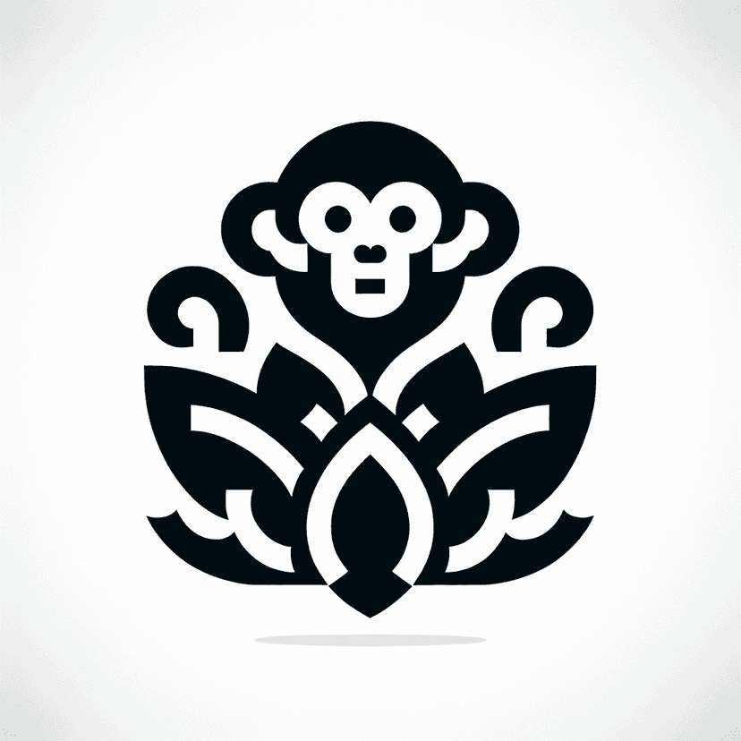 Main icon for Abstract Symbol Of A Monkey In A Lotus Flower, Game Icon