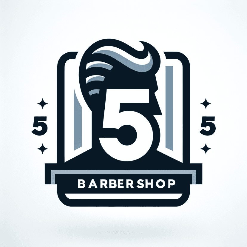 Main icon for Design A Modern, Stylish Logo For A Barbershop Named 'number 5'. The Logo Should Prominently Feature