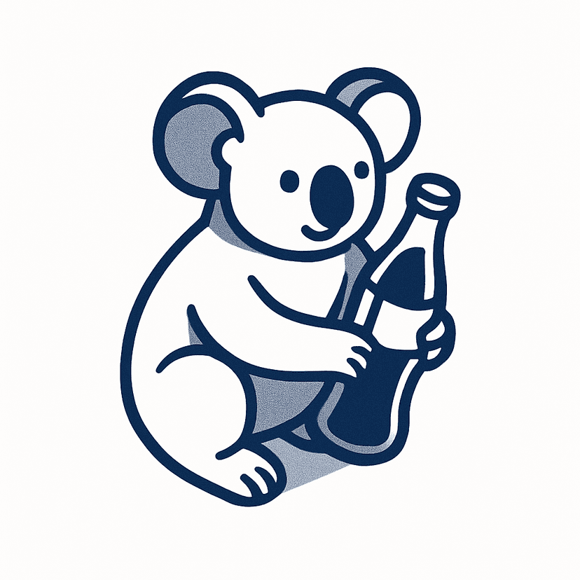 Main icon for A Koala Holding A Coca Bottle, Negative Space, Text-free, Outlined