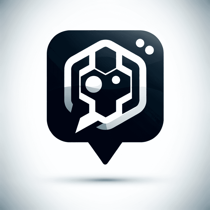 Main icon for A Marketing Software Logo With A Sleek Chat Bubble And Minimalist Honeycombs Inside