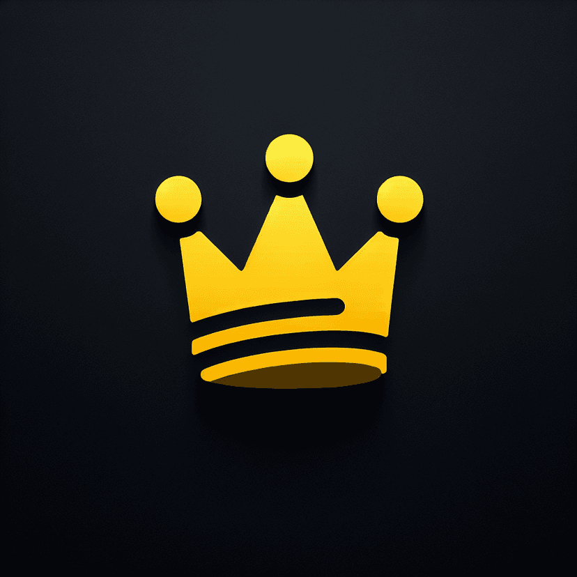 Main icon for Simple Crown On The Black Background, 2d, Logo Design, Painted, Golden, Simple, Logo, Drawing, Just