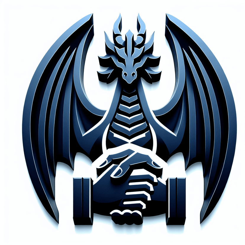 Main icon for One Western Dragon, Between Wings Two Shaking Hands: One Politician, Other One Medieval Armored.