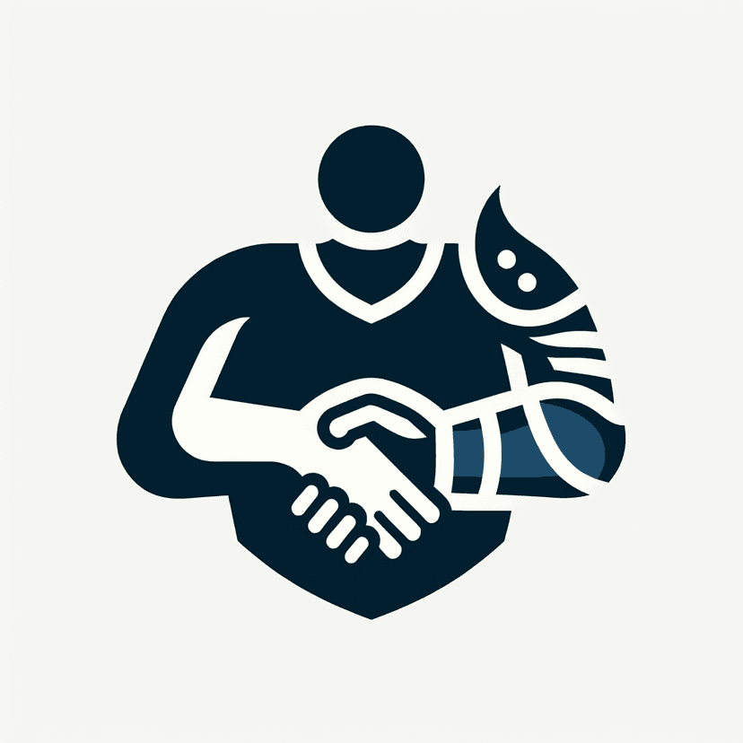 Main icon for Two Hands Shaking (forearms Only): One Politician (back Hand), One Medieval Armor (front Hand).