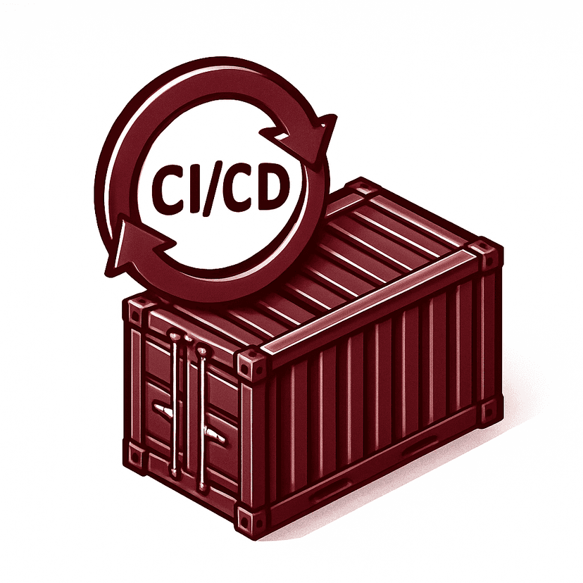 Main icon for Cicd Logo, Shipping Container, Realistic, Metal