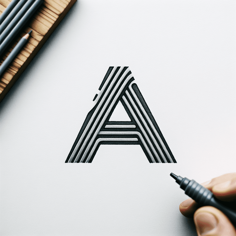 Main icon for Letters Al. A Is Made Of Thin Horizontal Layers Of Aluminum Foil And The L Is Full Solid.