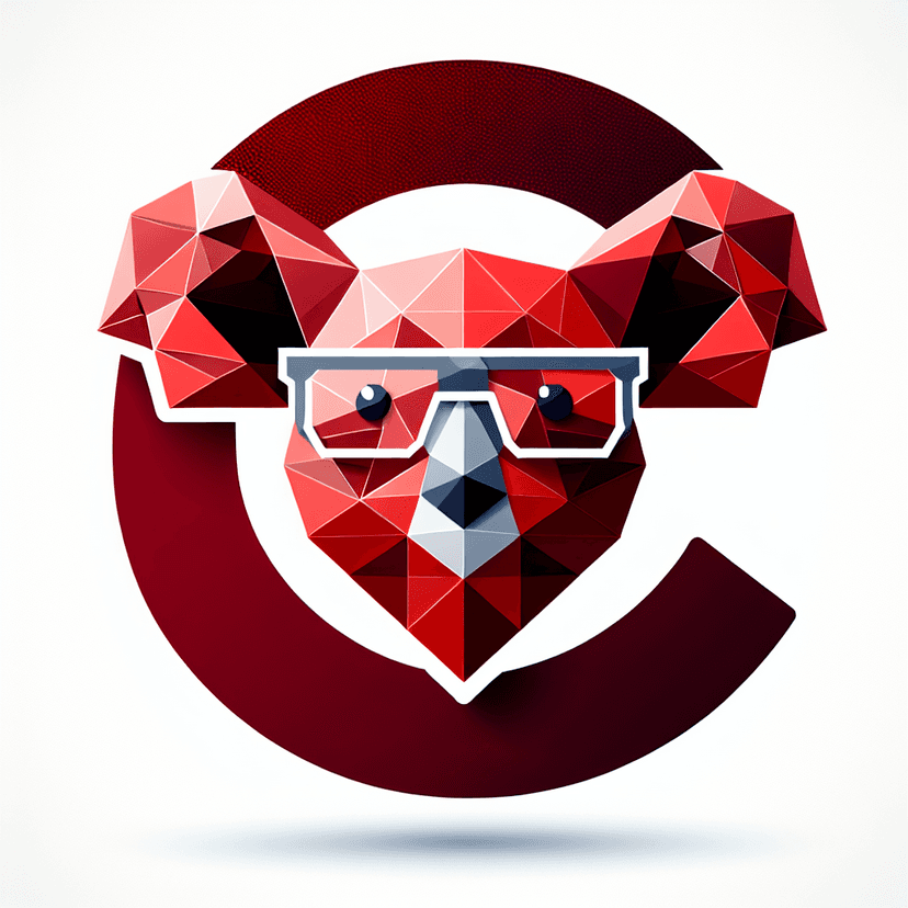 Main icon for A Nerd Red Koala With A Big C Letter In Negative Space