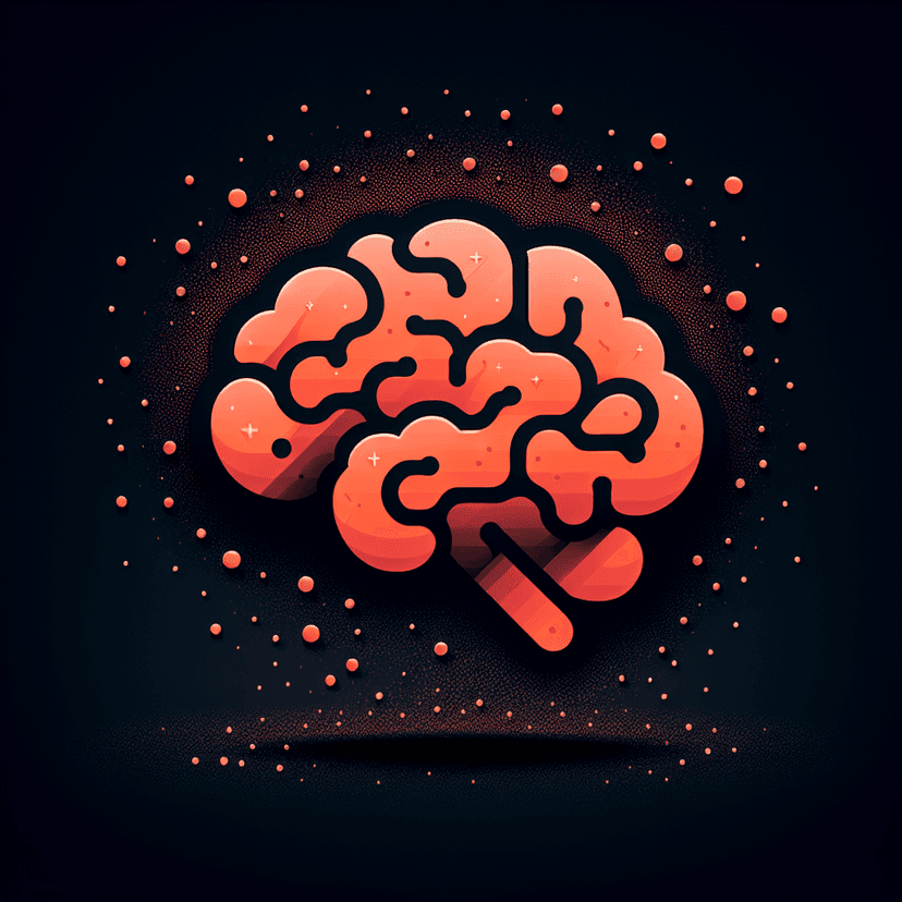 Main icon for An Orange Floating Brain Emanating Particles.