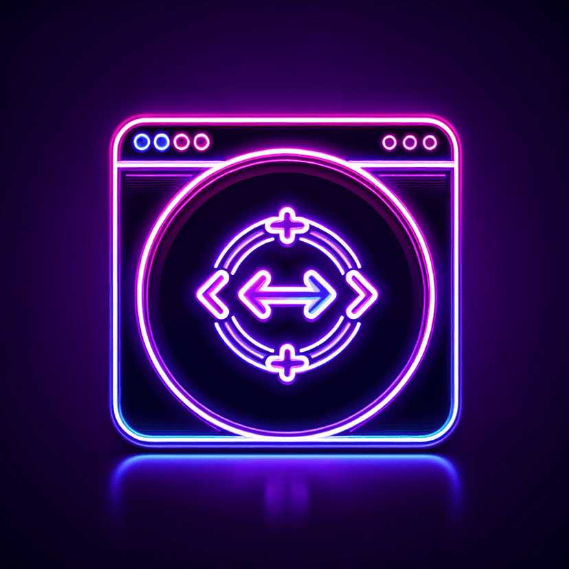 Main icon for Create A Neon-style Icon For A Browser Extension Named 'linkerview' Which Synchronizes Media Playbac