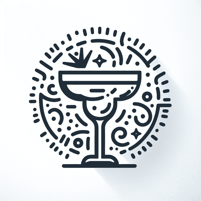 Main icon for Margarita Icon, Flat Design Bordering Line Art, Simple Yet Elegant
