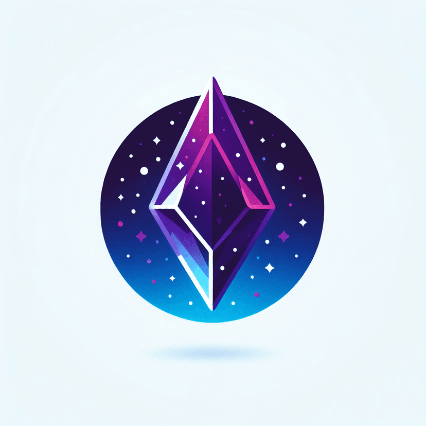Main icon for A Glowing, Irregular Shard With A Deep Purple-to-blue Gradient, Surrounded By Tiny Sparkles And Fain