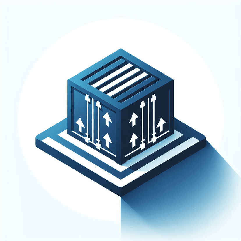 Main icon for A Simple Ship Container With Glowing Arrows Going From Container To Left, Right, Top, Front.