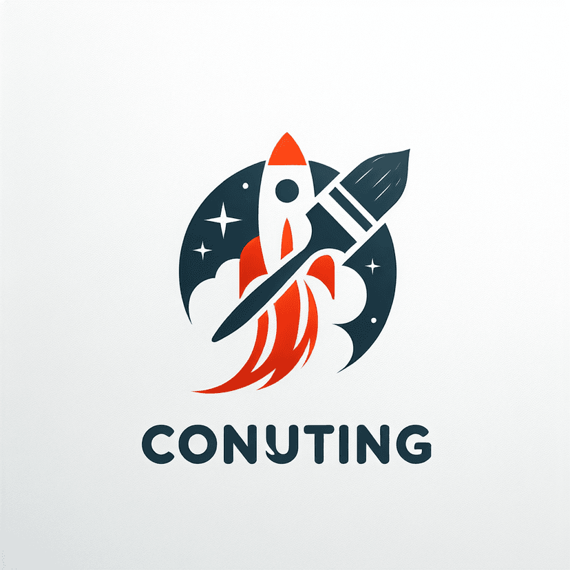 Main icon for Consulting Logo For Painting Contractors With A Paint Brush And Rocket Ship Combined