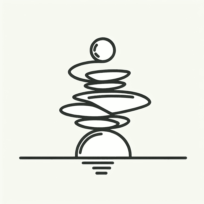 Main icon for Single Uninterrupted Line Drawing Of Stones Balancing, Minimalism, Single Ink Line Drawing