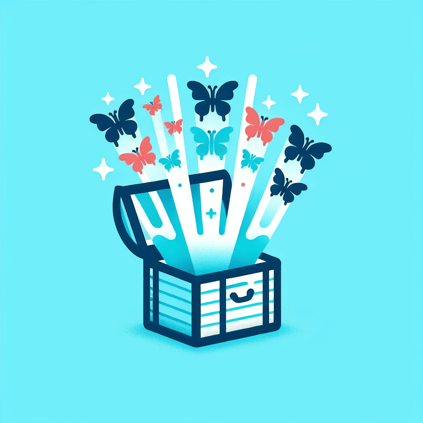Main icon for Open Treasure Chest With Colorful Butterflies Flying Out Of It