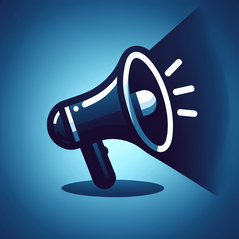 Main icon for Megaphone With Glow, No Edges, No Shadows, No Elements Under The Symbol