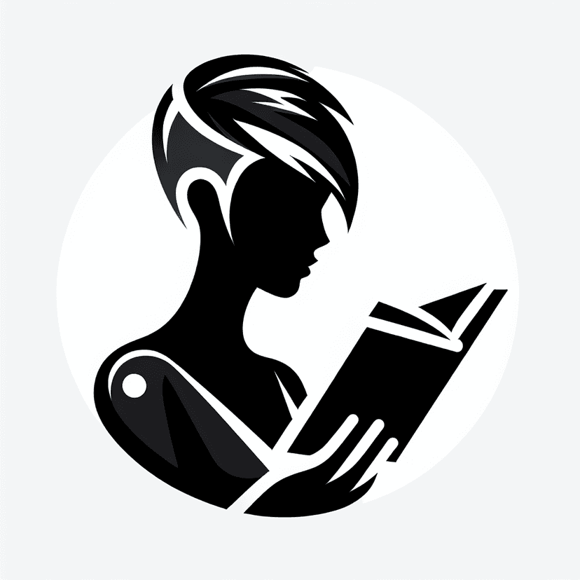 Main icon for A Stylized Woman With Short Undercut Hairstyle With Shaved Sides, Reading A Book