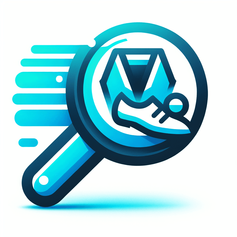Main icon for A Stylized Magnifying Glass Focusing On A Piece Of Clothing And A Shoe, With.