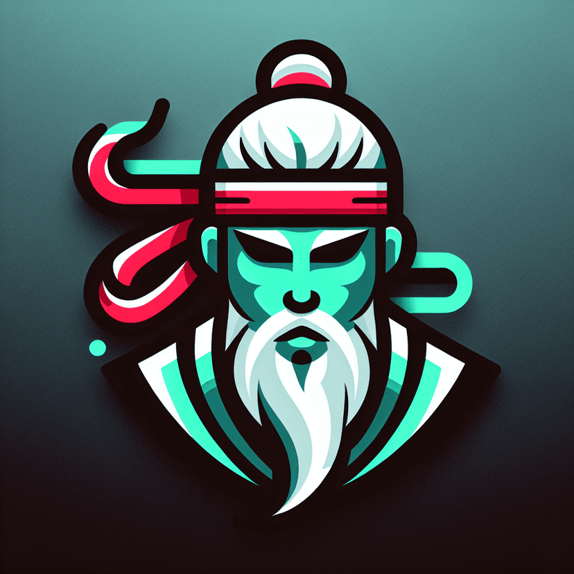 Main icon for Street Fighter Ryu Stylized In Neon Colors With Beard And White Hair And Flowing Red Headband