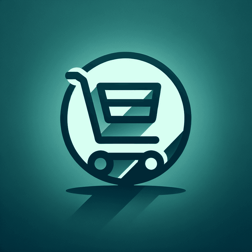 Main icon for A Shopping Cart, Subtle Glow, No Edges Around It, No Shadows Around It,3d