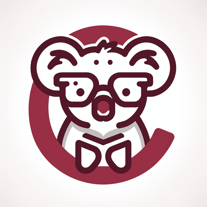 Main icon for A Nerd Red Koala With A Big C Letter In Negative Space