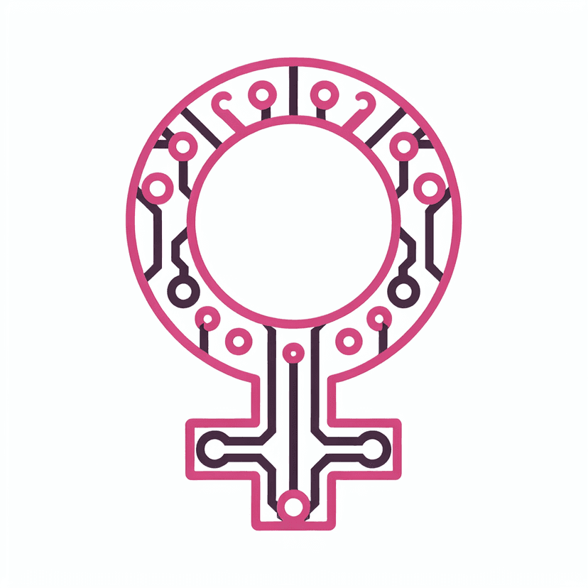 Main icon for Female Gender Symbol Made Out Of Circuitry.
