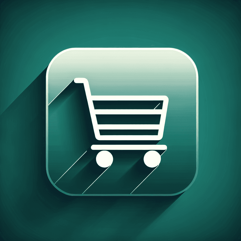 Main icon for A Shopping Cart, Subtle Glow, No Edges Around It, No Shadows Around It