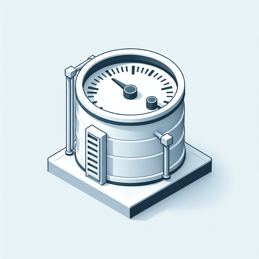 Main icon for An Icon Of A Drum Level Gauge, Representing The Measurement Of Water Level In The Boiler Drum. Simpl