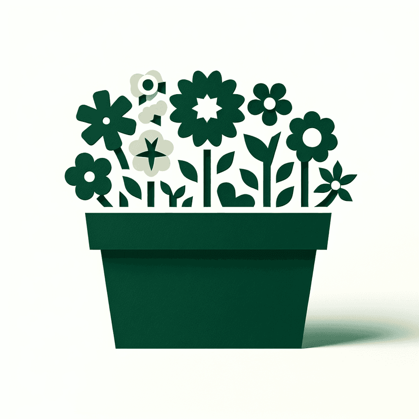 Main icon for Paper Cutout Rectangular Flower Pot Full Of Flowers