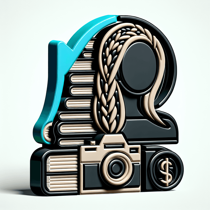 Main icon for Create A Collage Of Hair Braiding, A Stack Of Credit Repair Books, A Camera, Money Mentor