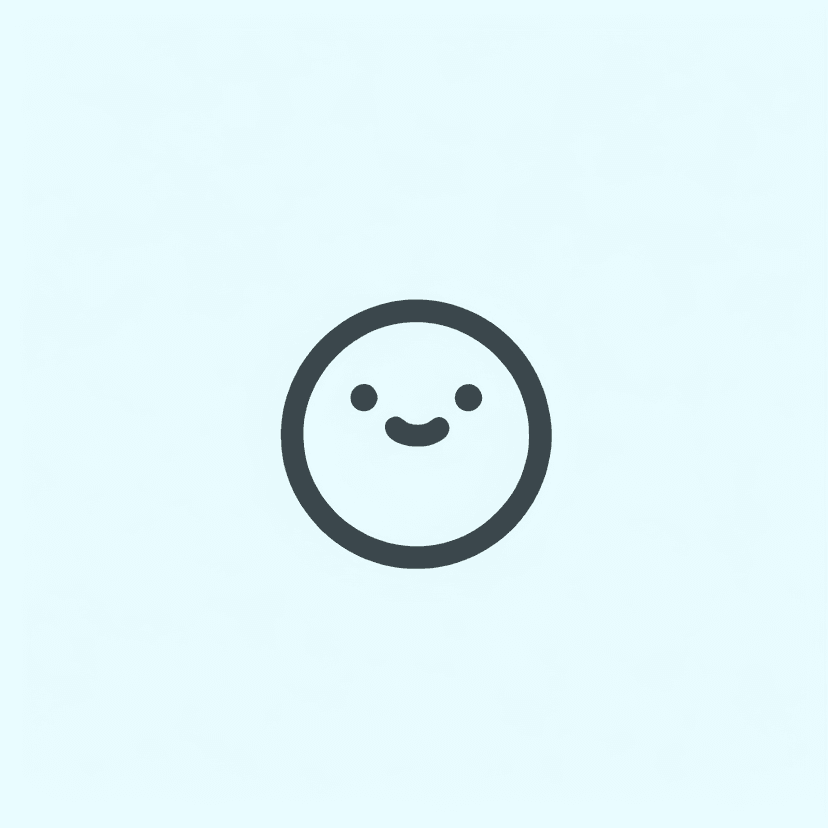 Main icon for A Simple Line Drawing Of A Flattened Cartoon Face, Emphasizing The "squashed" Look.