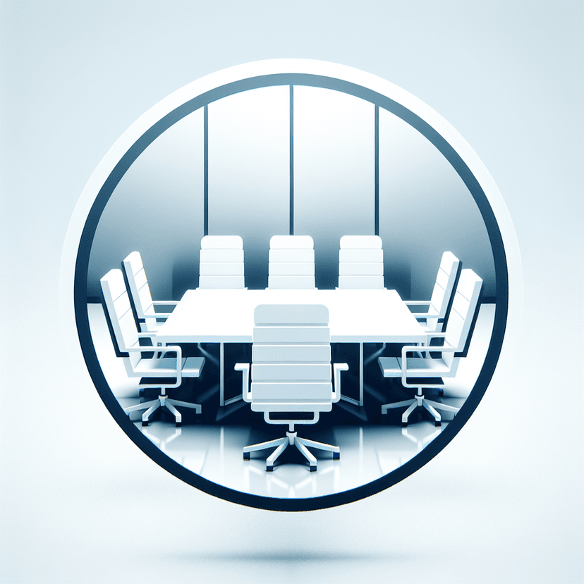 Main icon for A Small Boardroom Setup With Tables And Chairs