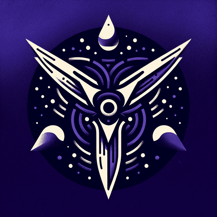 Main icon for Three Sharp Ys Orbiting A Central Point Like Celestial Bodies In Alignment.