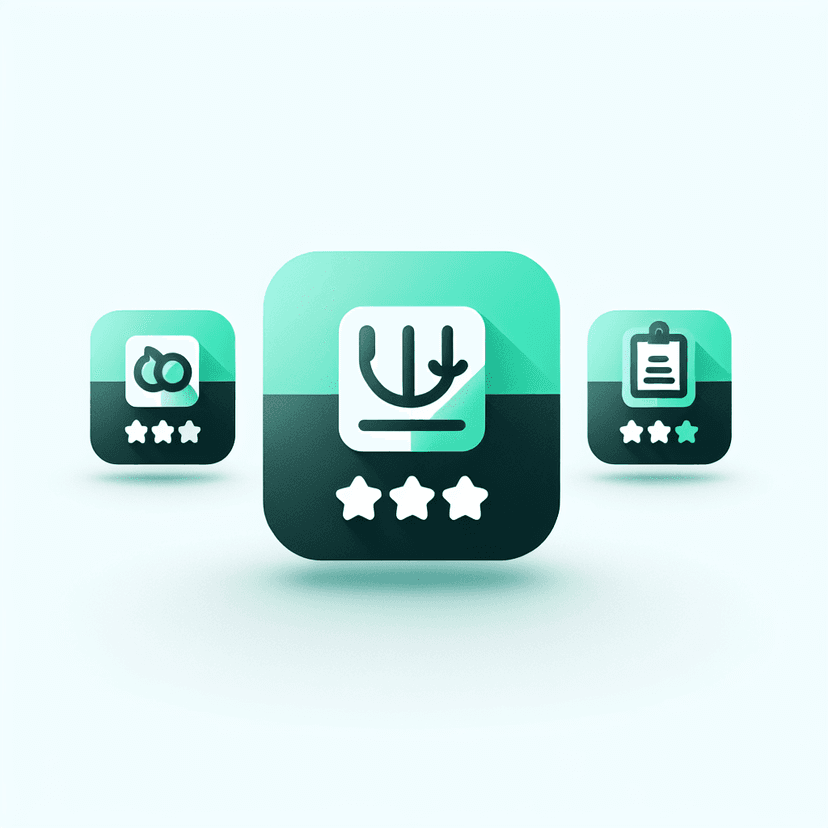 Main icon for An Icon For Favouriting A Restaurant, One For Reviews, One For Menu, In A Food Outlet Application